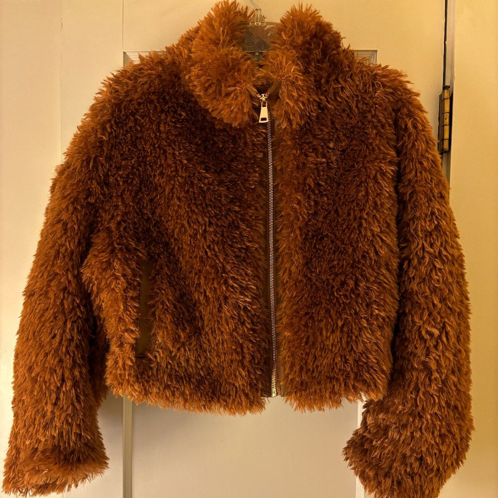 Maeve/Anthropologie  XS Caramel Faux Fur Jacket